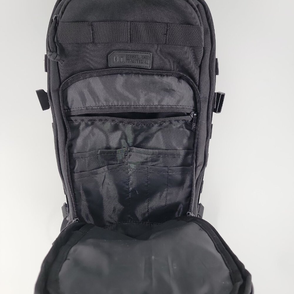 Highland Tactical Black MOLLE Backpack EDC Range Bug Out Bag - Picture 9 of 15